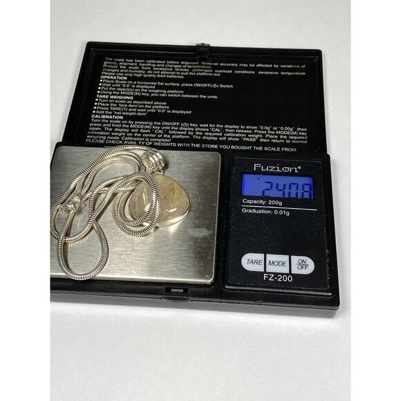 Rutilated Quartz 925 Sterling Silver Teardrop Shaped Pendant Necklace 21” 24.08g - Picture 16 of 16